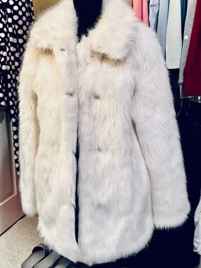 Express Women’s White Faux Fur Coat